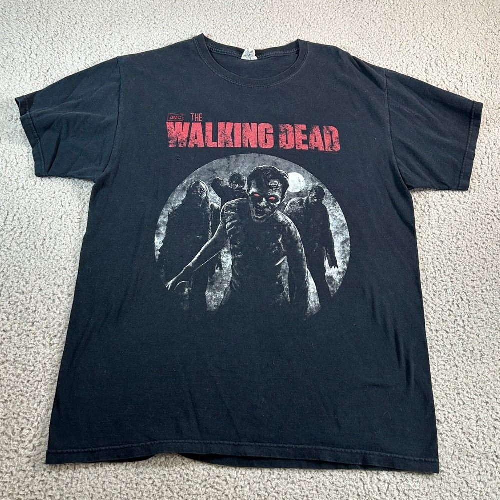 The Walking Dead AMC T Shirt Black Graphic Zombie AMC TV Show Men's Large